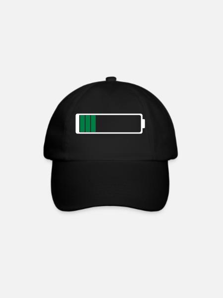 Akku leer - Baseballkappe - Schwarz/Schwarz