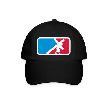 sport kreuz tragen kreuzigung schleppen schwer las - Baseballkappe - Schwarz/Schwarz - Vorne