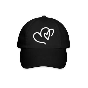 Herz Emoji Skizze - Baseballkappe - Schwarz/Schwarz - Vorne