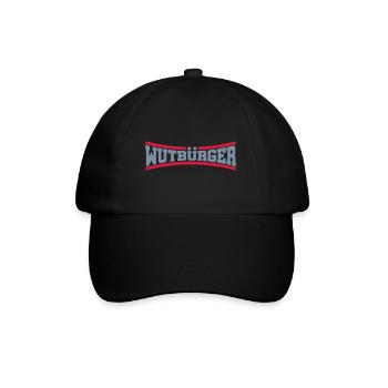 Wutbürger | Farben änderbar - Baseballkappe - Schwarz/Schwarz - Vorne