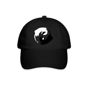 Yin und Yang Drachen mit Spheren - Baseballkappe - Schwarz/Schwarz - Vorne