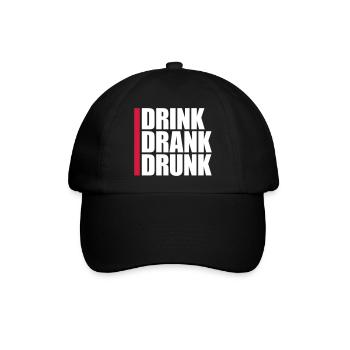 drink drank drunk Zitat - Baseballkappe - Schwarz/Schwarz - Vorne