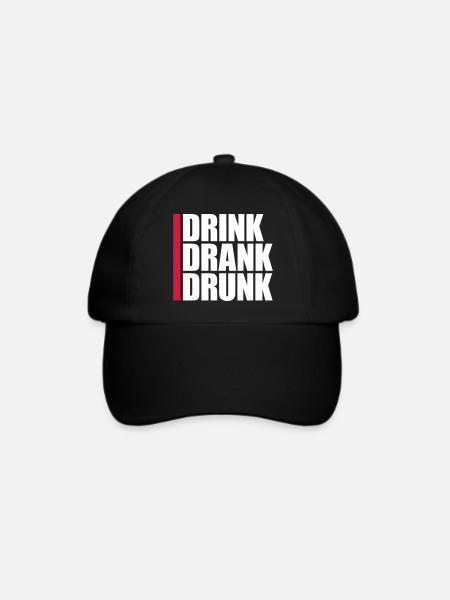 drink drank drunk Zitat - Baseballkappe - Schwarz/Schwarz