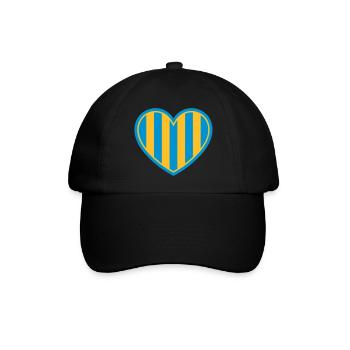 Schwedisches Herz - Baseballkappe - Schwarz/Schwarz - Vorne