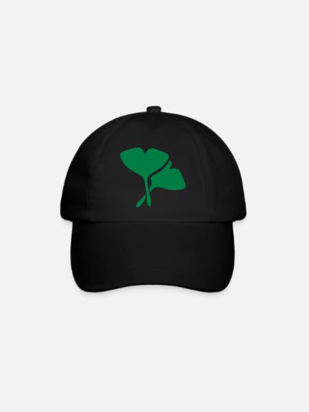 Ginko Heilpflanze - Baseballkappe - Schwarz/Schwarz