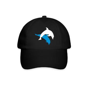Delfine - Baseballkappe - Schwarz/Schwarz - Vorne