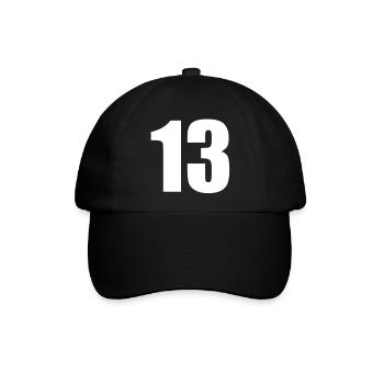 13 - Baseballkappe - Schwarz/Schwarz - Vorne
