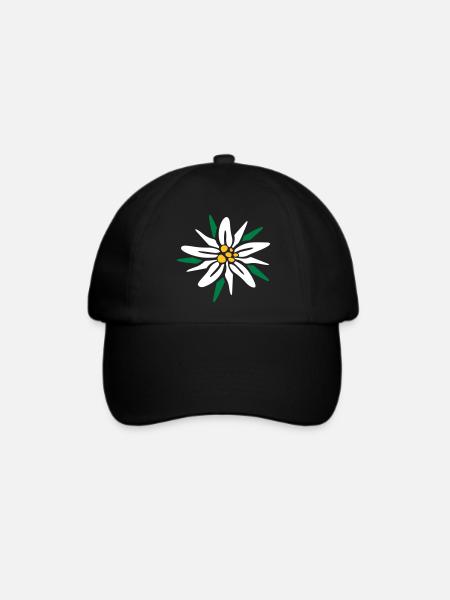 Edelweiss - Baseballkappe - Schwarz/Schwarz