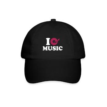I love music - Baseballkappe - Schwarz/Schwarz - Vorne