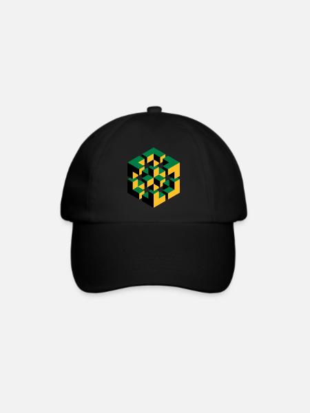 unmögliche Figur Escher Würfel Geometrie Phantasie - Baseballkappe - Schwarz/Schwarz