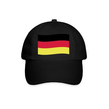 Deutschland Fahne Flagge Deutschlandfahne - Baseballkappe - Schwarz/Schwarz - Vorne