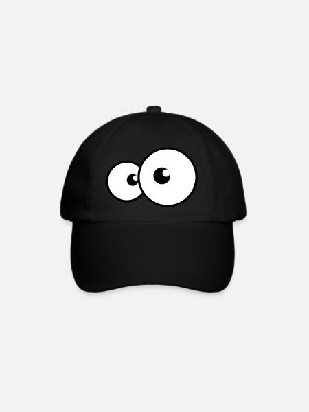 augen - Baseballkappe - Schwarz/Schwarz