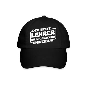 Bester Lehrer im Universum - Baseballkappe - Schwarz/Schwarz - Vorne