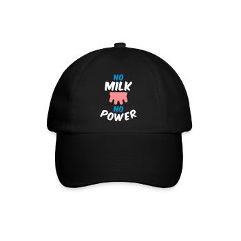 No milk no power (Euter) - Baseballkappe - Schwarz/Schwarz - Vorne