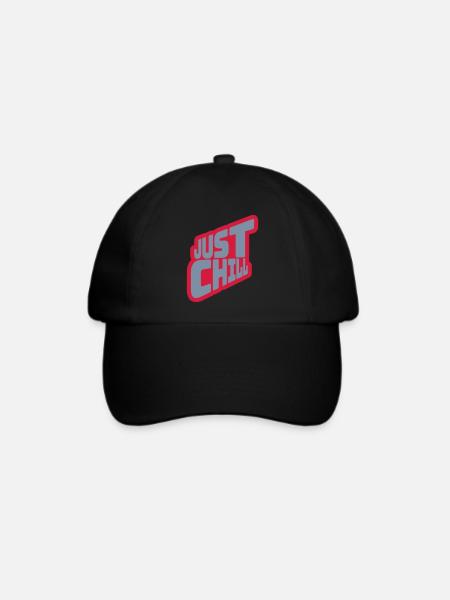 Just Chill Text Logo - Baseballkappe - Schwarz/Schwarz