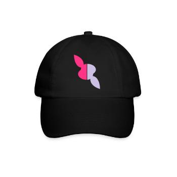 Zwei Hälften Kopf Hase, eine Hälfte verdreht - Baseballkappe - Schwarz/Schwarz - Vorne