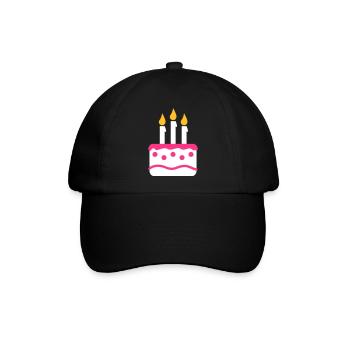 Geburtstagskuchen Torte - Baseballkappe - Schwarz/Schwarz - Vorne