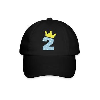 2 Krone 2 Geburtstag 2 Jahre - Baseballkappe - Schwarz/Schwarz - Vorne