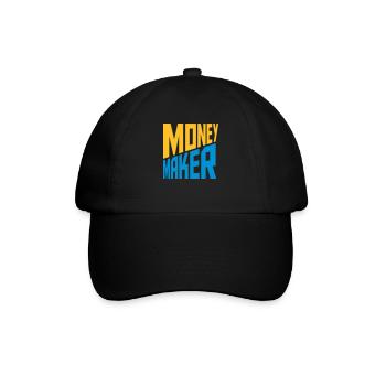 Text Money Maker Erfolgreich - Baseballkappe - Schwarz/Schwarz - Vorne