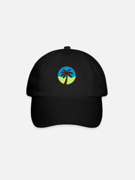 palme - Baseballkappe - Schwarz/Schwarz