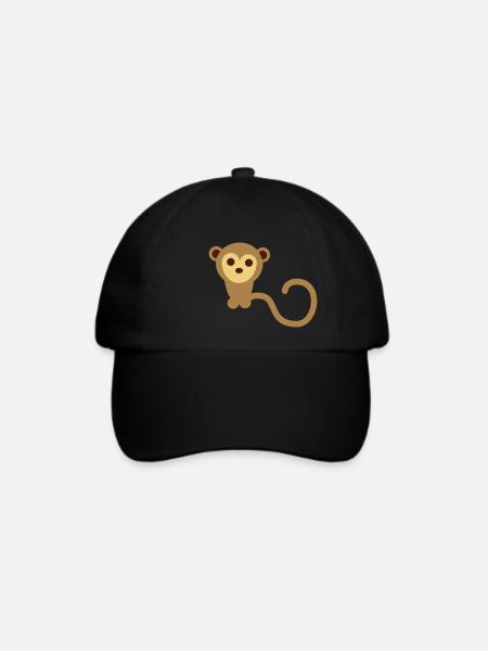 Äffchen - Baseballkappe - Schwarz/Schwarz