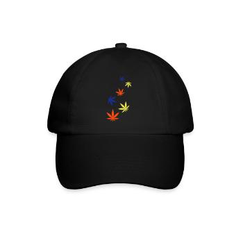 Hanf Blatt Icon - Baseballkappe - Schwarz/Schwarz - Vorne