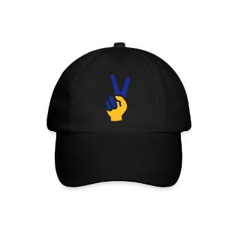 Ukraine Peace Hand Zeichen - Baseballkappe - Schwarz/Schwarz - Vorne