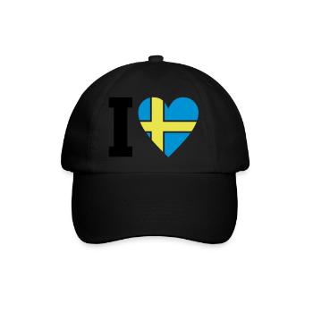 schweden_ilove_50 - Baseballkappe - Schwarz/Schwarz - Vorne