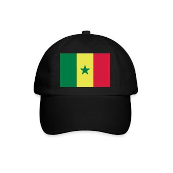 Drapeau Sénégal / Flagge von Senegal - Baseballkappe - Schwarz/Schwarz - Vorne