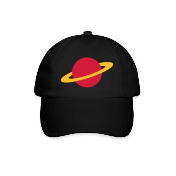 Planet / planet / planète / Saturn - Baseballkappe - Schwarz/Schwarz - Vorne