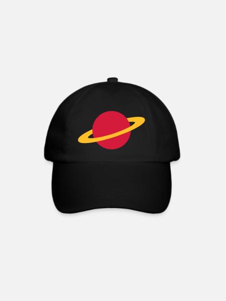 Planet / planet / planète / Saturn - Baseballkappe - Schwarz/Schwarz