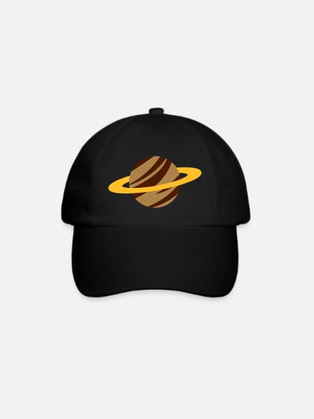 Planet Saturn / planet saturn / planète saturn - Baseballkappe - Schwarz/Schwarz