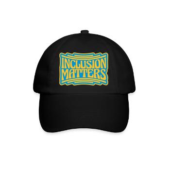 inclusion matters Logo Zitat - Baseballkappe - Schwarz/Schwarz - Vorne