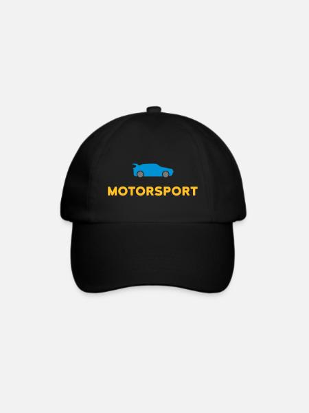★ Designfarben änderbar ★ Motorsport (Sportwagen) - Baseballkappe - Schwarz/Schwarz