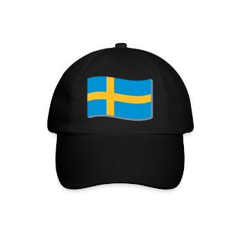 Schwedische Flagge 3D, Flag of Sweden. Schweden - Baseballkappe - Schwarz/Schwarz - Vorne