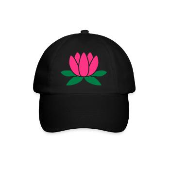 Lotusblume - Baseballkappe - Schwarz/Schwarz - Vorne