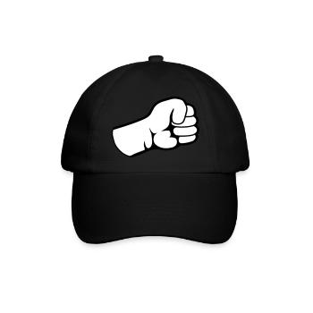 Geballte Faust Design - Baseballkappe - Schwarz/Schwarz - Vorne