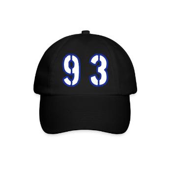 93 Zahl Symbol - Baseballkappe - Schwarz/Schwarz - Vorne