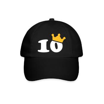10 Krone 10. Geburtstag 10 Jahre - Baseballkappe - Schwarz/Schwarz - Vorne