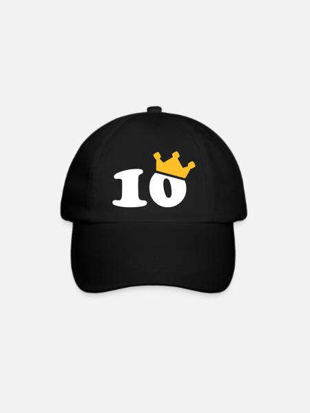 10 Krone 10. Geburtstag 10 Jahre - Baseballkappe - Schwarz/Schwarz