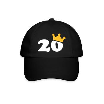 20 Krone 20. Geburtstag 20 Jahre - Baseballkappe - Schwarz/Schwarz - Vorne