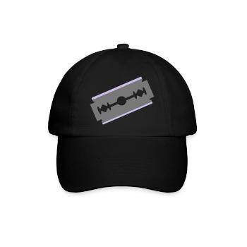 Rasierklinge Schneiden Schnitt abschneiden 2c - Baseballkappe - Schwarz/Schwarz - Vorne