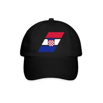 croatia stripe flag - Baseballkappe - Schwarz/Schwarz - Vorne