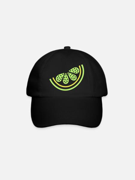 Stück Limette Zitrusfrüchte - Baseballkappe - Schwarz/Schwarz