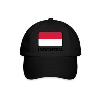 Nationalflagge von Indonesien - Baseballkappe - Schwarz/Schwarz - Vorne