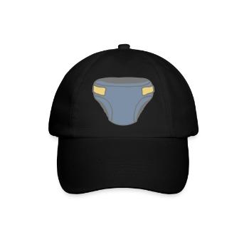 Windel Clipart Design - Baseballkappe - Schwarz/Schwarz - Vorne