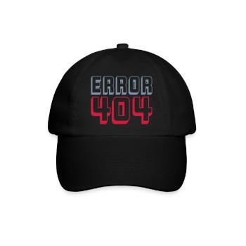 Error 404 Computer Verbindung - Baseballkappe - Schwarz/Schwarz - Vorne
