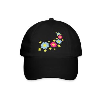 Viele Bunte Blumen Schön Dekorativ Muster Design - Baseballkappe - Schwarz/Schwarz - Vorne