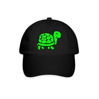 Schildkröte süß niedlich Lustig Schildkrötenpanzer - Baseballkappe - Schwarz/Schwarz - Vorne