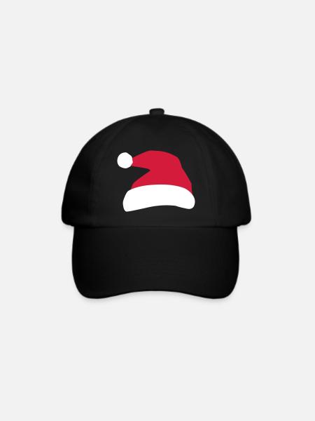 Weihnachtsmann Mütze - Baseballkappe - Schwarz/Schwarz